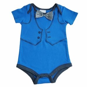 3/$25 Dressed to Drool Baby Boy Bow Tie Onesie Size 9 Months